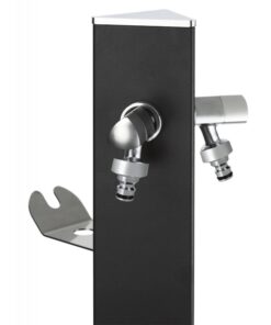 Alternative view of Kerti csap - "UNDERGROUND TRIANGLE" kútoszlop 2 csap, flex. bek.cső, slag tart., fekete, 120cm