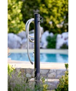 Alternative view of Kerti csap - "UNDERGROUND MOON" kútoszlop flexibilis bekötőcsővel, antracit, solar LED, 120cm