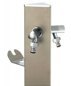 Alternative view of Kerti csap - "UNDERGROUND TRIANGLE" kútoszlop 2 csap, flex. bek.cső, slag tart., galambszürke, 120cm