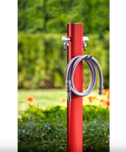 Alternative view of Kerti csap - "UNDERGROUND TOTEM" kútoszlop 2 csappal, flexibilis bekötőcsővel, korallvörös, 120cm