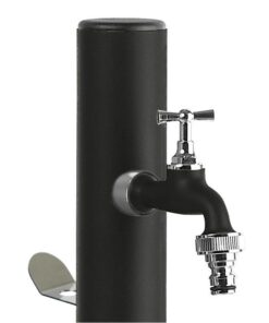 Alternative view of Kerti csap - "UNDERGROUND LOOP" kútoszlop flexibilis bekötőcsővel, slag tartóval, matt fekete, 120cm